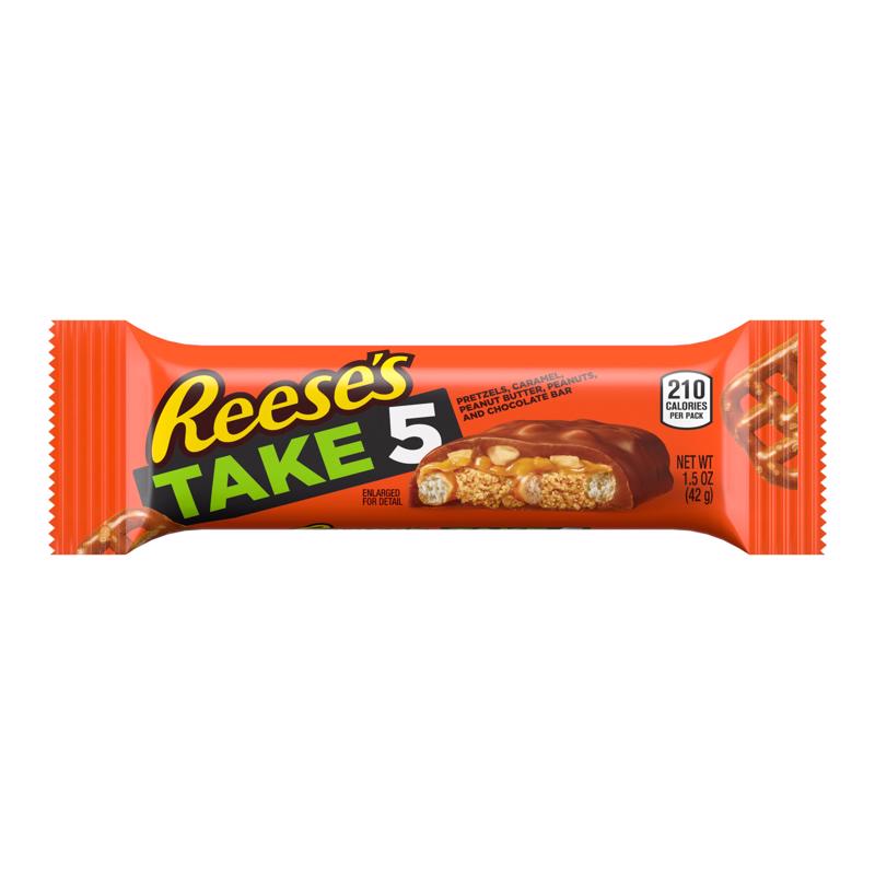 Reese's Take 5 Pretzels, Caramel, Peanuts, Peanut Butter and Chocolate Candy Bar 1.5 oz