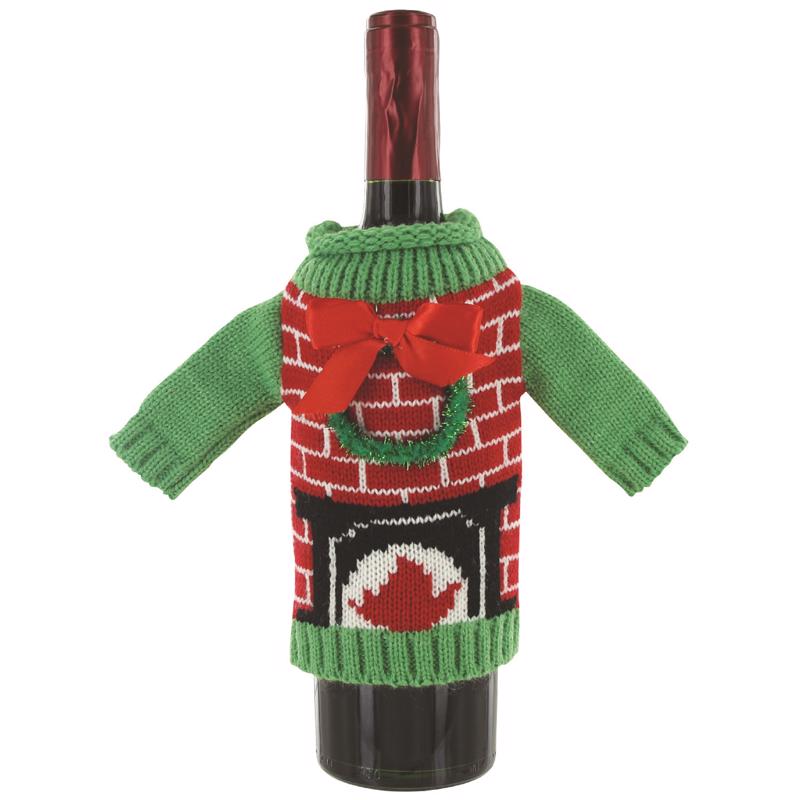 Uncle Bob's Christmas Ugly Bottle Sweater Polyester