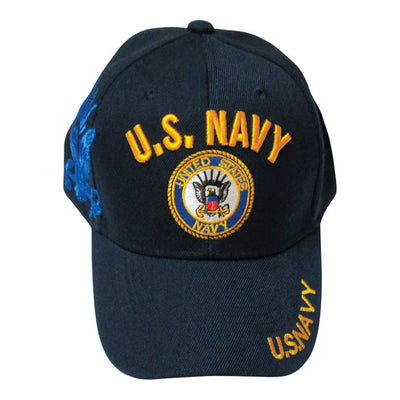 JWM U.S. Navy Logo Baseball Cap Navy Blue One Size Fits All