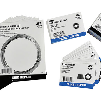 6 in. H X 5 in. W Faucet Repair Plumbing POP Card 1 each