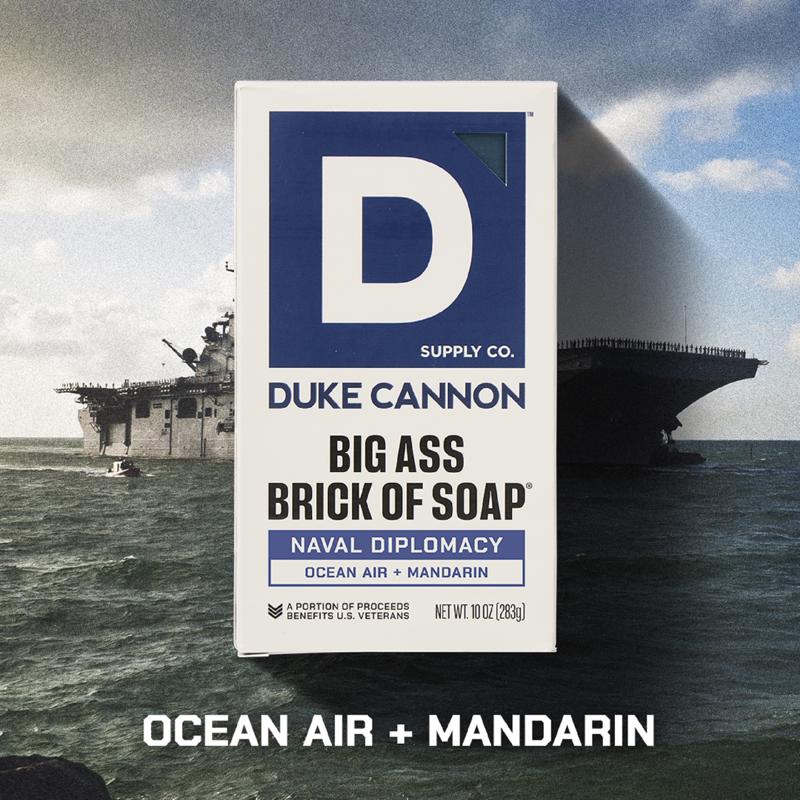 Duke Cannon Naval Diplomacy Ocean Air + Mandarin Scent Bar Soap 10 oz