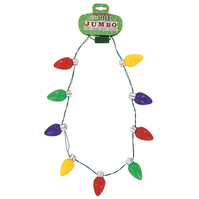 DM Merchandising Lotsa Lites CHRISTMAS Jumbo Light Up Necklace Plastic