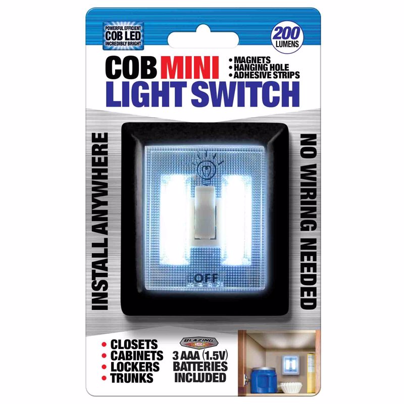Blazing LEDz COB Mini Manual Battery Powered LED Light Switch