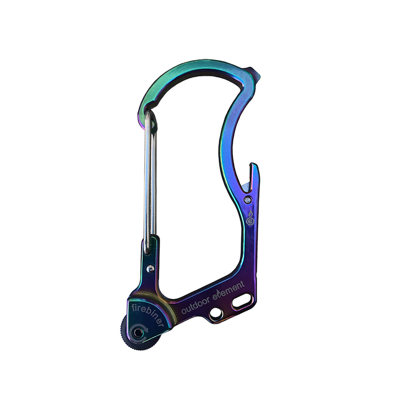 Outdoor Element Firebiner 6-In-1 Flint Multi-Tool Carabiner Stainless Steel
