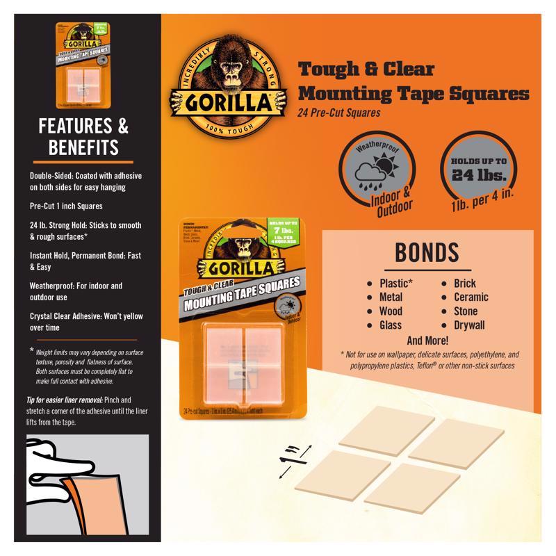 Gorilla 1 in. L X 1 in. W Double-Sided Mounting Squares
