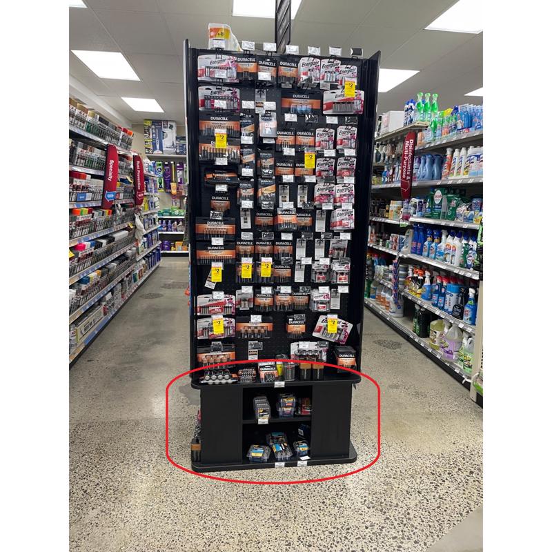 19 in. H X 36 in. W X 24 in. D Black Wood End Cap Display
