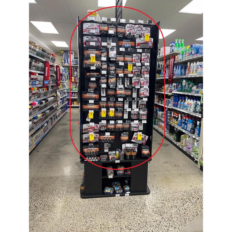 65 in. H X 37 in. W X 23 in. D Black Metal End Cap Display