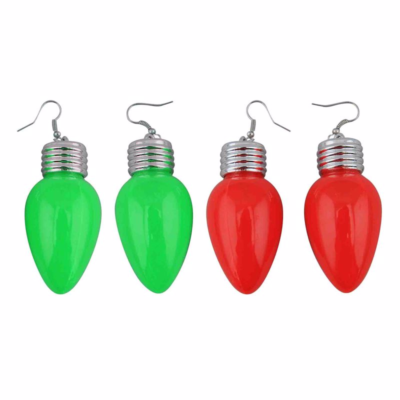 Magic Seasons Christmas Big Bulb Flashing Earrings Plastic