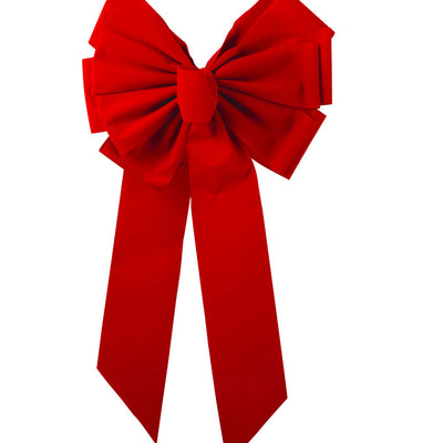 Holiday Trims Red 11 Loop Christmas Bow 14 in.