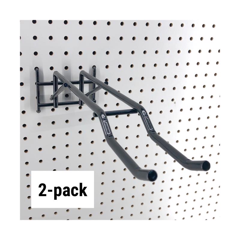12 in. Black Metal Power Tool Peg Hook 2 pk