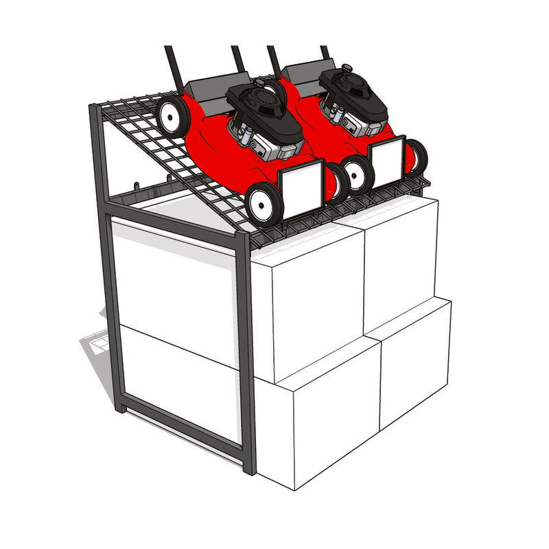 60 in. H X 51.25 in. W X 42.25 in. D Black Metal Mower Display