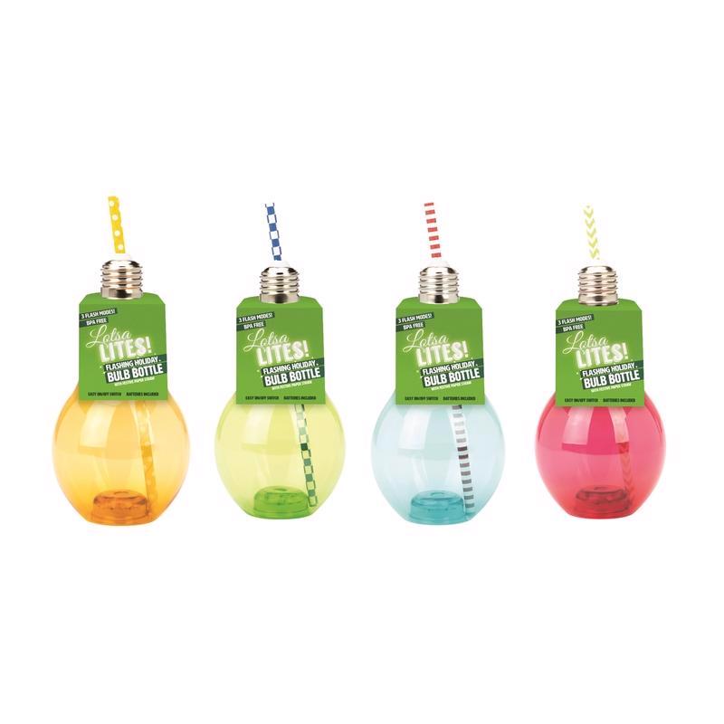 DM Merchandising Lotsa Lites 12 oz Assorted BPA Free Flashing Bulb Tumbler