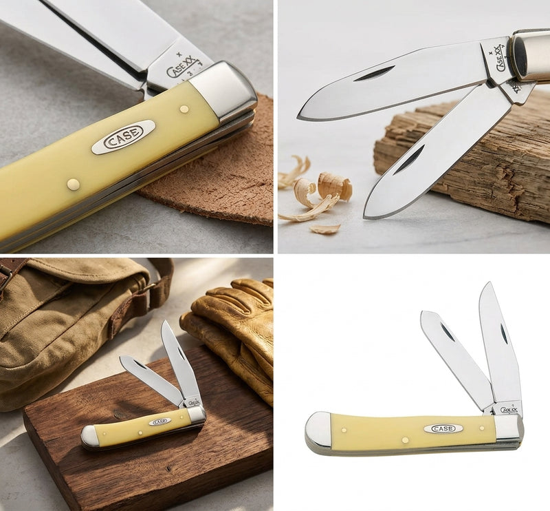 Case Trapper Yellow Chrome Vanadium 4-5 in. Pocket Knife